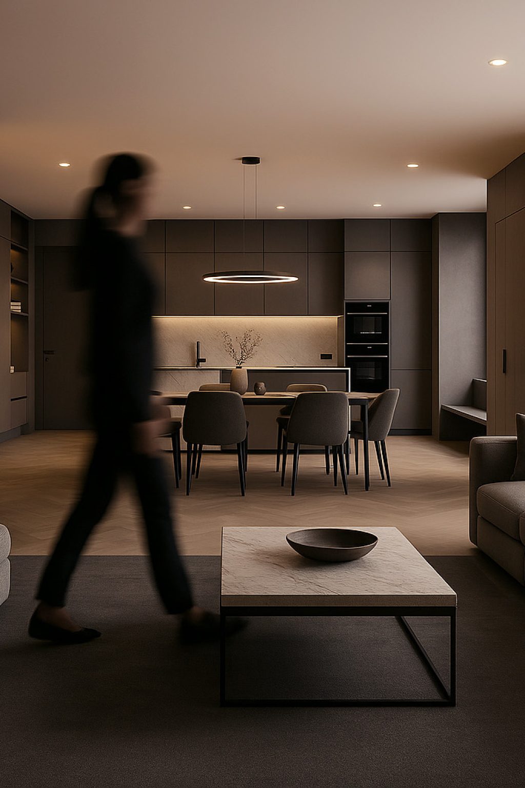 Zona living in stile moderno – progetto di ristrutturazione chiavi in mano a Nocera Inferiore