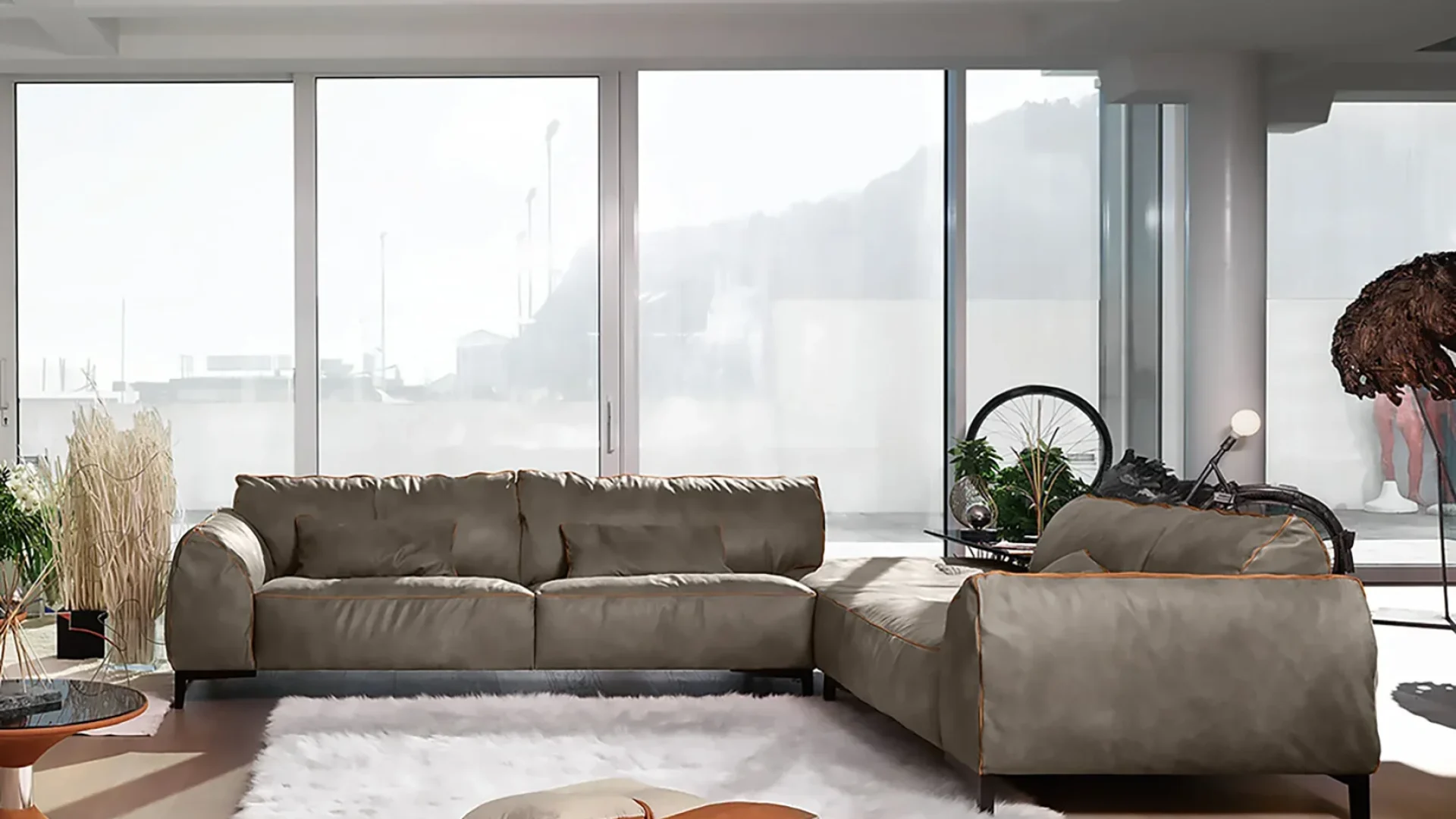Gammar divano angolare collezione Dandy Kong beige