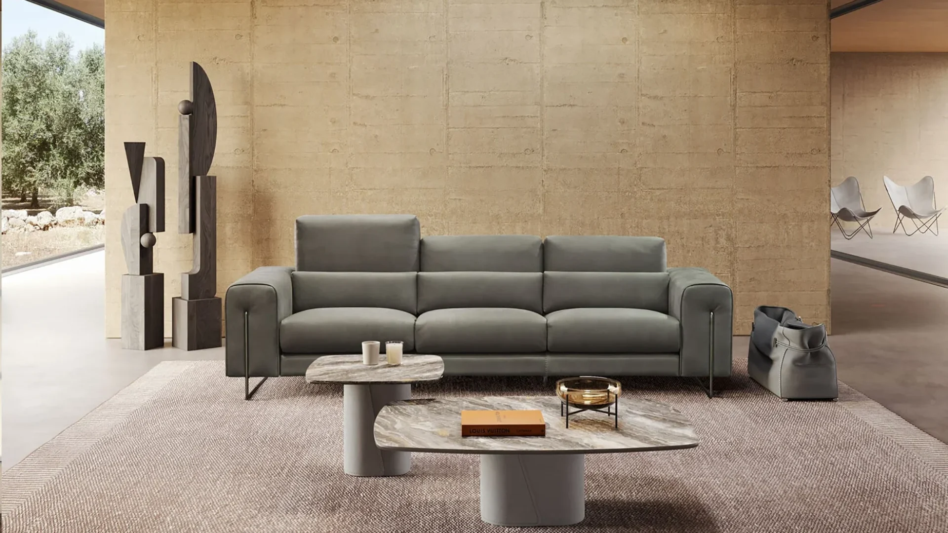 Gammar divano lineare collezione Newport grigio