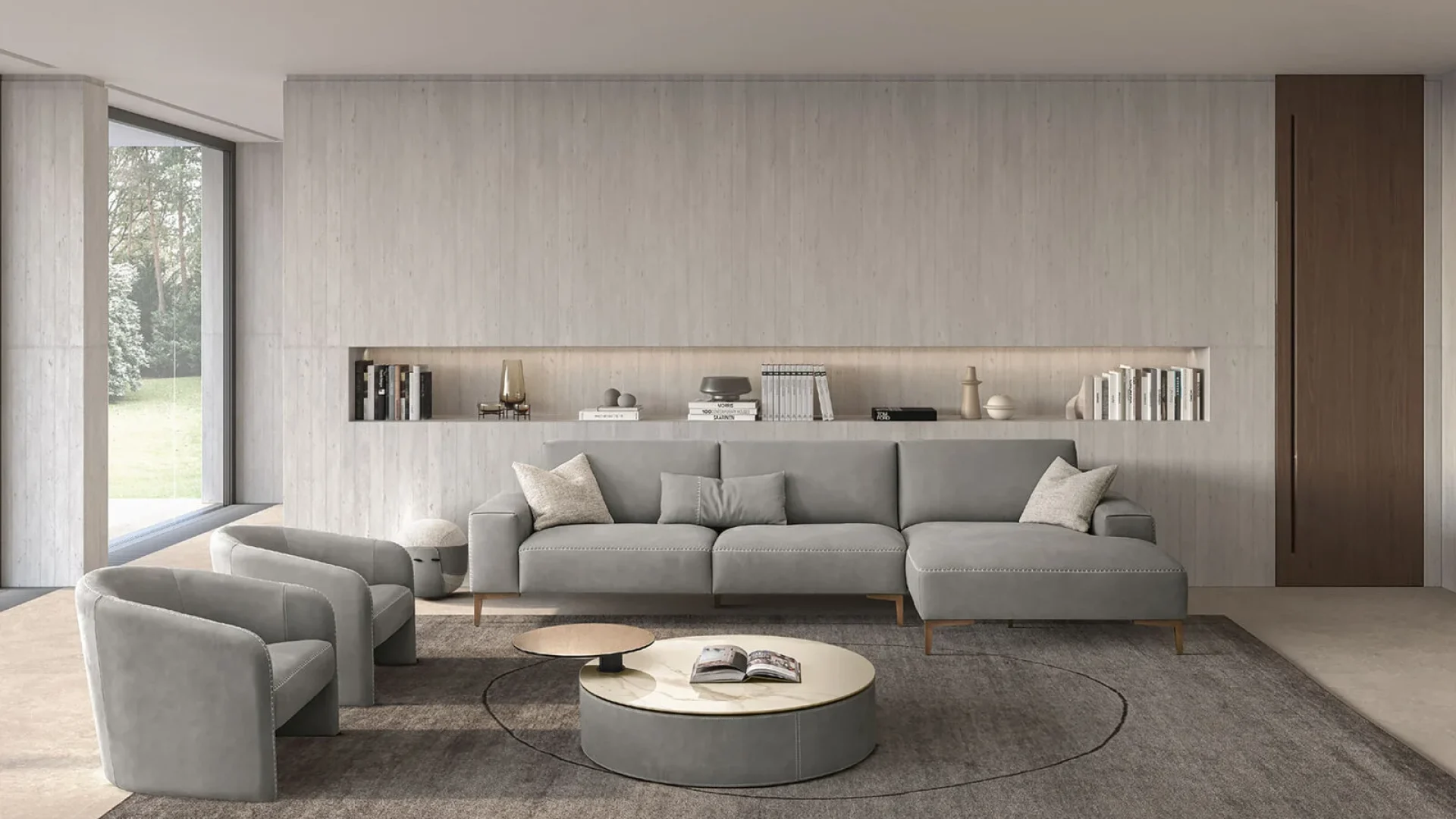 Gammar divano componibile collezione Twiga grigio chiaro