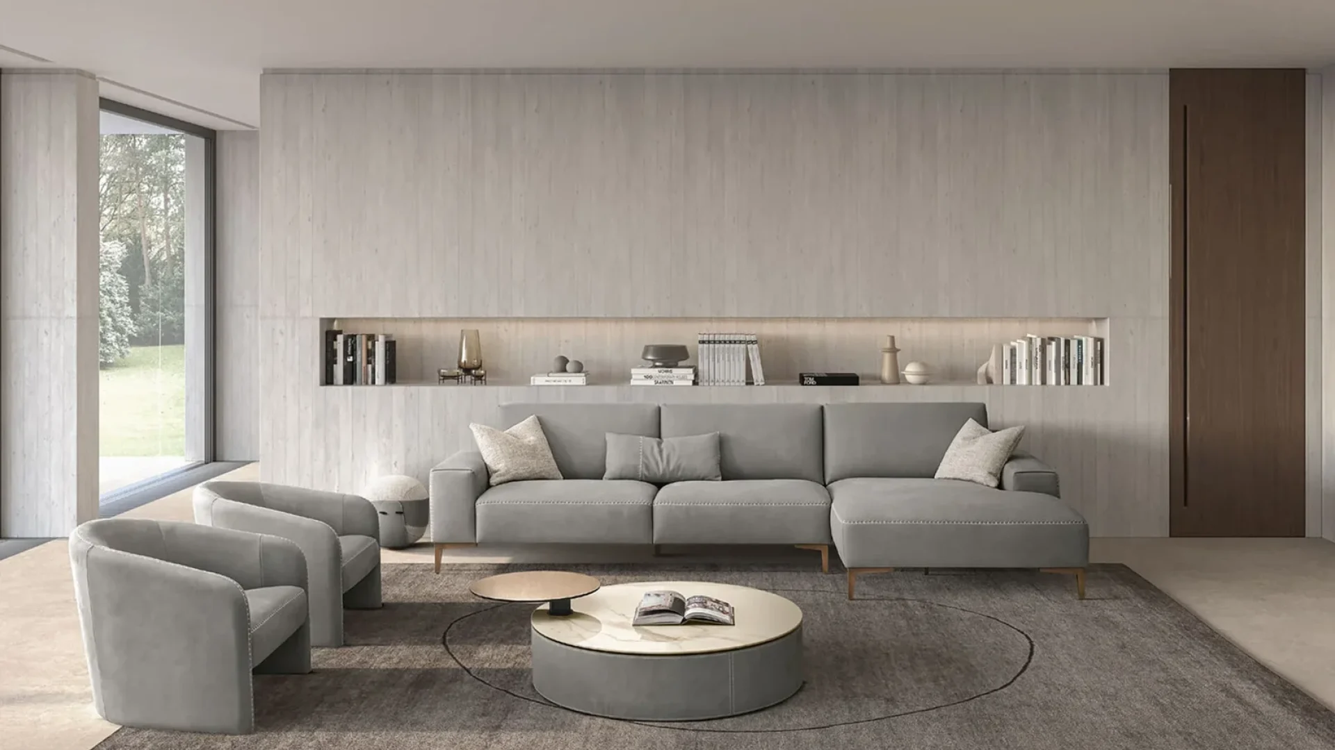 Gammar divano componibile collezione Twiga grigio chiaro
