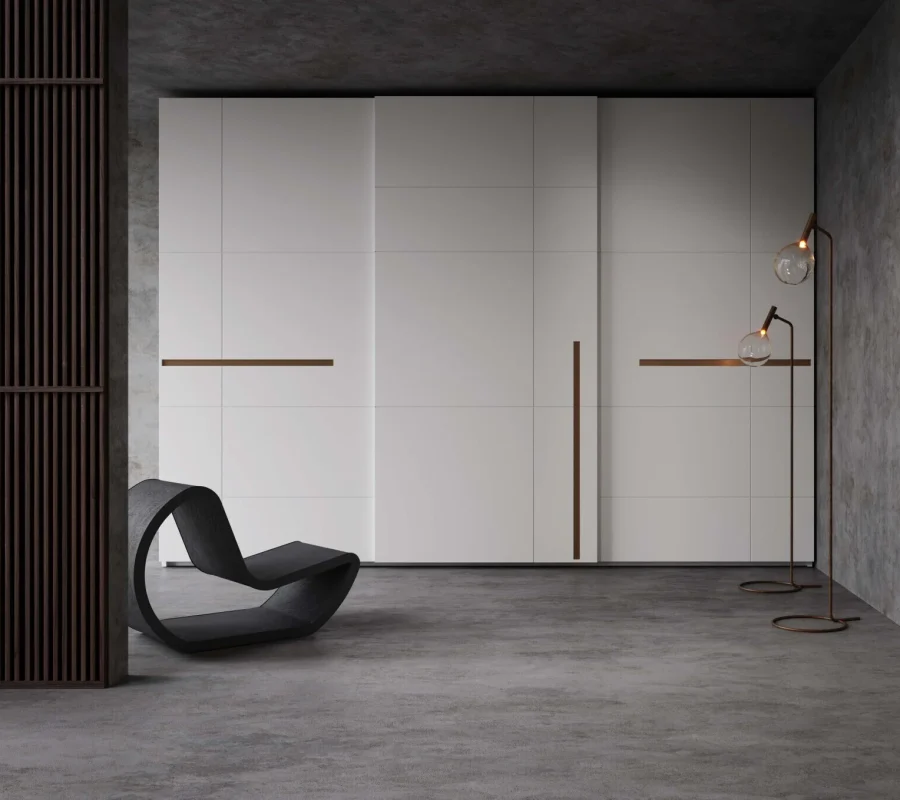 Armadio Voltan Collezione Prestige bianco con inserti bronzo