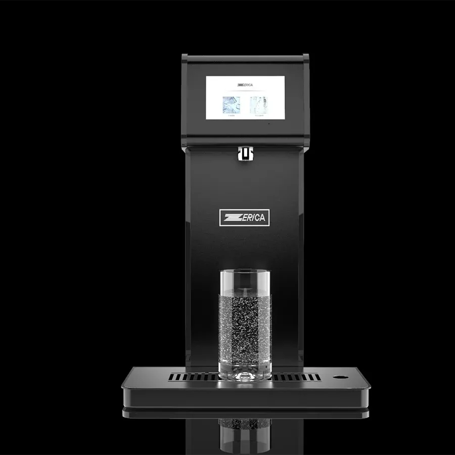 Erogatore d'acqua Zerica con schermo touch e bicchiere in vetro